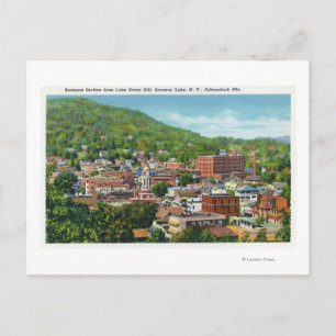 Lake Street Hill Uitzicht van Business Section Briefkaart