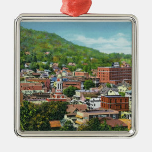 Lake Street Hill Uitzicht van Business Section Metalen Ornament