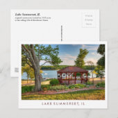 Lake Summerset Illinois Gazebo Briefkaart (Voorkant / Achterkant)