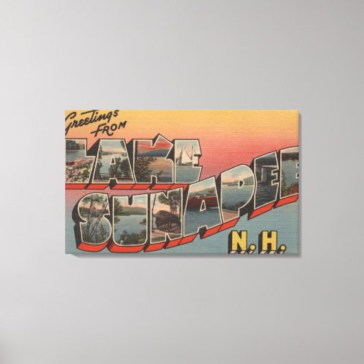Lake Sunapee, New Hampshire - Large Letter Canvas Afdruk (Voorkant)