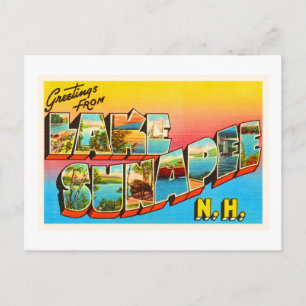 Lake Sunapee New Hampshire NH Old Travel Souvenir Briefkaart