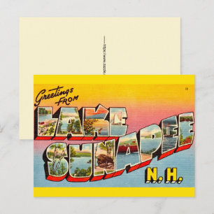 Lake Sunapee NH Retro Ansichtkaart Briefkaart