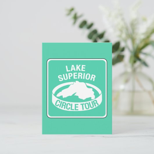 Lake Superior Circle Tour, Traffic Sign, VS Briefkaart (Staand voorkant)