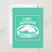 Lake Superior Circle Tour, Traffic Sign, VS Briefkaart (Voorkant / Achterkant)