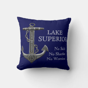 Lake Superior noodlijdend nautisch piratenanker Kussen