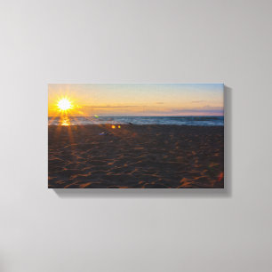Lake Superior Sunset, Ontonagon, Michigan Canvas Afdruk