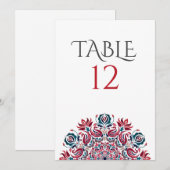 Lake Swan Lotus Flowers Mandala Table Number Kaart (Voorkant / Achterkant)