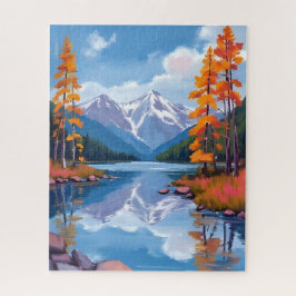 Lake Tahoe Autumn | Fall Foliage Mountain Painting Legpuzzel