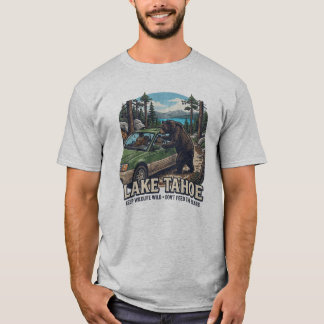 Lake Tahoe-beer die in auto's breekt T-shirt