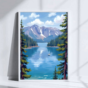 Lake Tahoe Bergen Schilderij Poster
