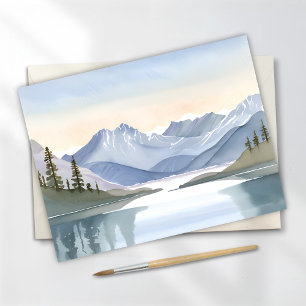 Lake Tahoe Bergen Watercolor Landschap Briefkaart
