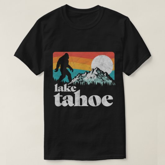 Lake Tahoe Bigfoot Retro Mountain Design T-shirt (Design voorkant)