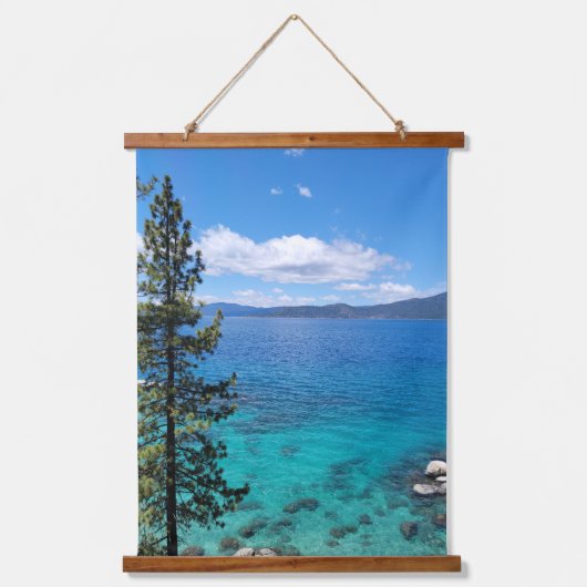 Lake Tahoe Blauw Groen Water Hangend Wandkleed (Voorkant)