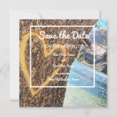 Lake Tahoe Blue Water Tree Heart Love Save The Date (Voorkant)