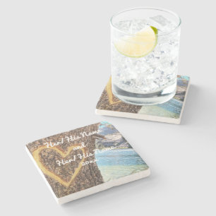 Lake Tahoe Blue Water Tree Heart Love Stenen Onderzetter