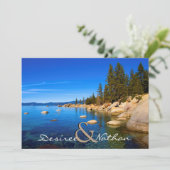 Lake Tahoe bruiloft uitnodiging (Staand voorkant)