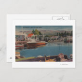 Lake Tahoe, CA - Boat Harbour in Bijou Wooden Briefkaart (Voorkant / Achterkant)