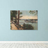 Lake Tahoe, CA - Emerald Bay Uitzicht met Steamer Canvas Afdruk (Insitu (Houten vloer))