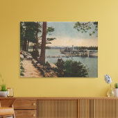 Lake Tahoe, CA - Emerald Bay Uitzicht met Steamer Canvas Afdruk (Insitu (Woonkamer))