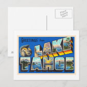Lake Tahoe California CA Grande Lettre Carte posta (Devant / Derrière)