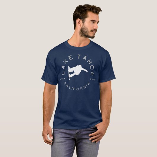Lake Tahoe California Graphic Snowboard T-shirt (Voorkant volledig)