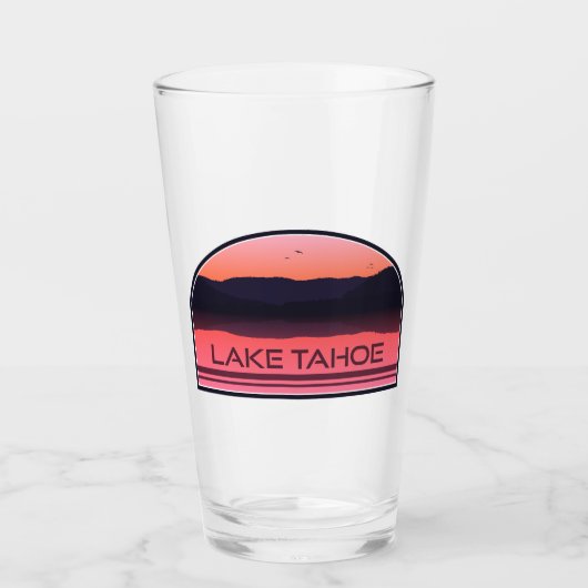 Lake Tahoe California Nevada Red Sunrise Glas (Voorkant)