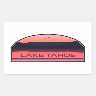 Lake Tahoe California Nevada Red Sunrise Rechthoekige Sticker