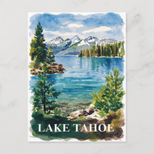 Lake Tahoe California Nevada Waterverf schilderij Briefkaart
