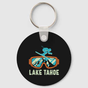 Lake Tahoe California Retro skiën en zonnen Sleutelhanger