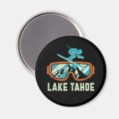 Lake Tahoe California Retro Skiing Snowboarding Magneet (Voorkant / Achterkant)