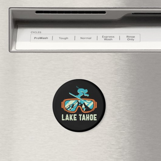 Lake Tahoe California Retro Skiing Snowboarding Magneet (Insitu (Vaatwasser))