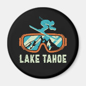 Lake Tahoe California Retro Skiing Snowboarding Magneet (Voorkant)