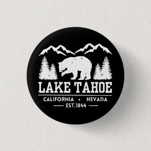 Lake Tahoe - Californië Grizzly Beer Bergen Ronde Button 3,2 Cm
