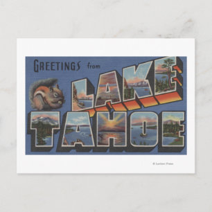 Lake Tahoe, Californië - Grote Letter-scènes Briefkaart
