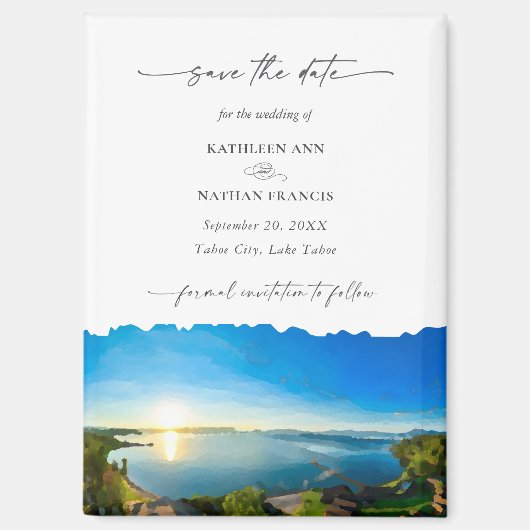 Lake Tahoe Destination Wedding Sla de datum op Magneet (Voorkant)