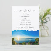 Lake Tahoe Destination Wedding Sla de datum op Save The Date (Staand voorkant)