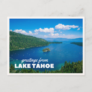 Lake Tahoe Emerald Bay Zomer Retro Groet Briefkaart
