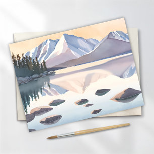 Lake Tahoe Gebergte   Watercolor Landschap Briefkaart