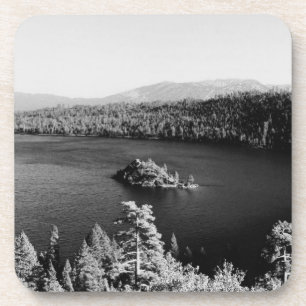 Lake Tahoe in het zwart-wit Bier Onderzetter