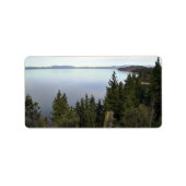 Lake Tahoe met pijnbomen Etiket (Voorkant)