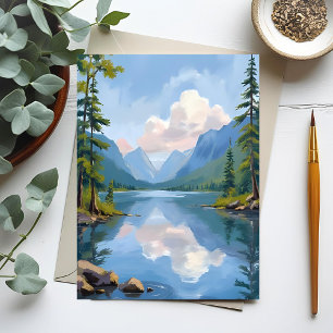Lake Tahoe   Olie Schilderij Landschap Briefkaart