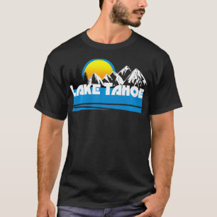 Lake Tahoe Retro 80s California Nevada Ski T-shirt