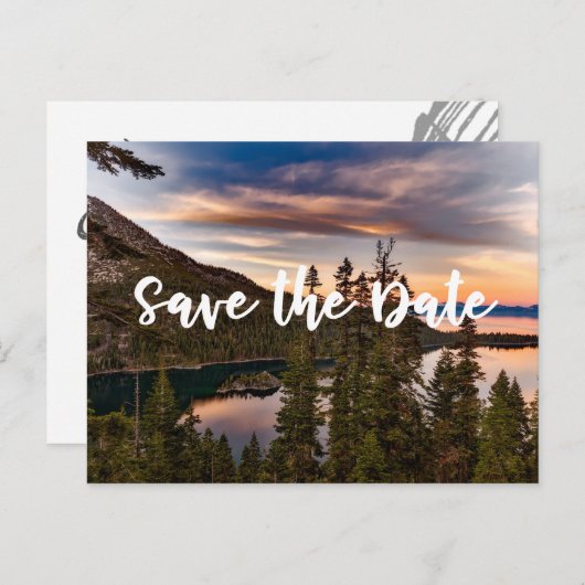 Lake Tahoe - Save the Date Briefkaart (Voorkant / Achterkant)