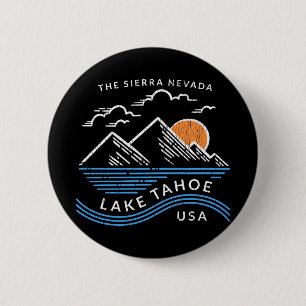 Lake Tahoe Sierra Nevada Ronde Button 5,7 Cm