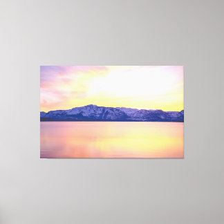 Lake Tahoe Sunset Wall Art, 60x38 Large Canvas Afdruk