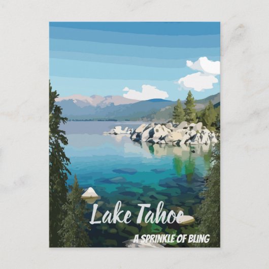 Lake Tahoe Une arrosage Carte postale California & (Devant)