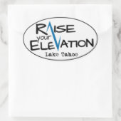 Lake Tahoe - Verhoog uw hoogte ovale Sticker (Tas)