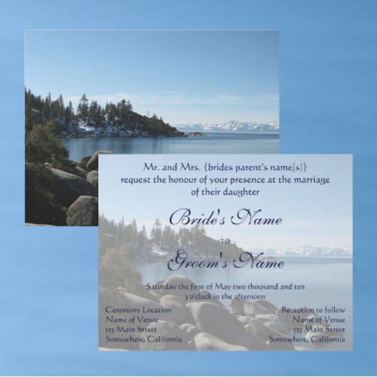 Lake Tahoe Wedding Kaart