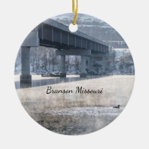 Lake Taneycomo Foggy Winter Vissen Ornament