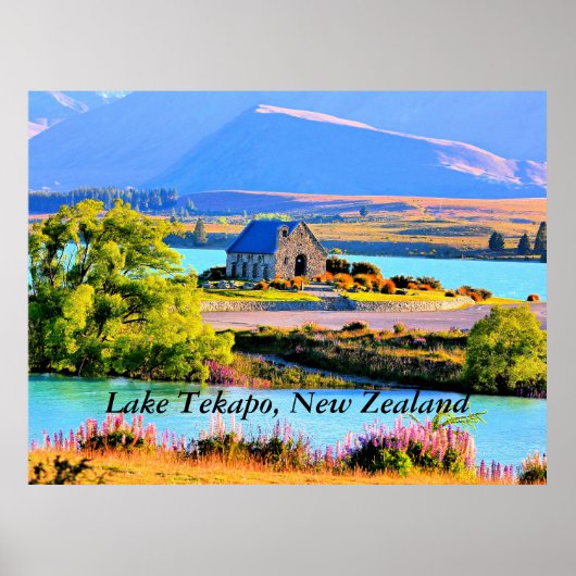 Lake Tekapo, Nieuw-Zeeland Poster (Voorkant)